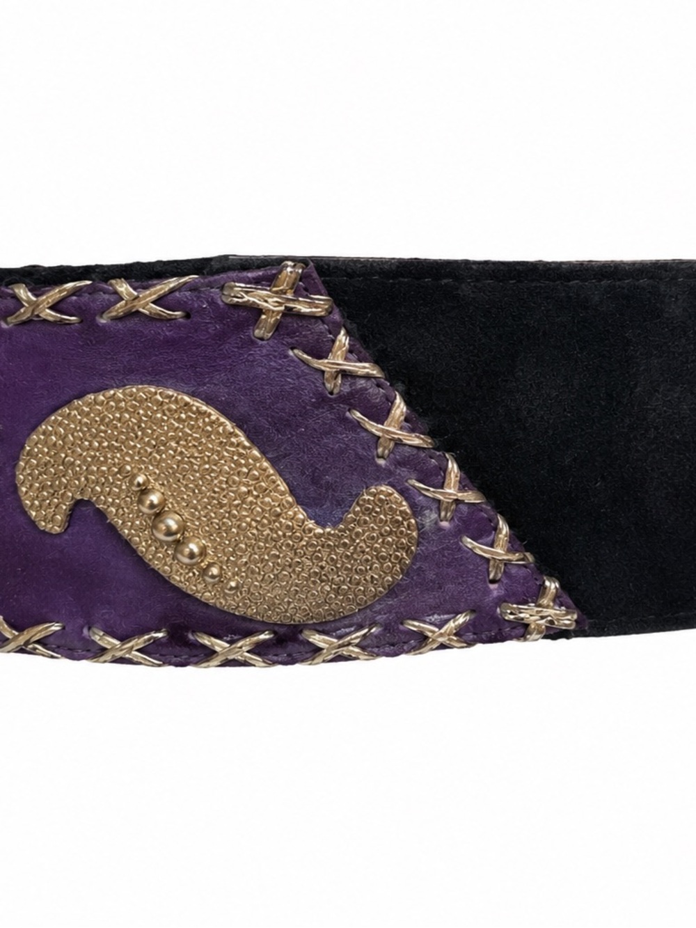 Vintage Multicolor Patchwork Statement Waist Belt with Gem Accents - Picture 11 of 16